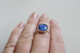Blue Dichroic Glass Ring- Size 7.5