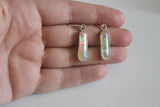 Iridescent Dichroic Glass Drop Earrings