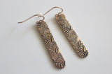 Bronze Dangle Patterned Earrings