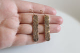 Bronze Dangle Patterned Earrings
