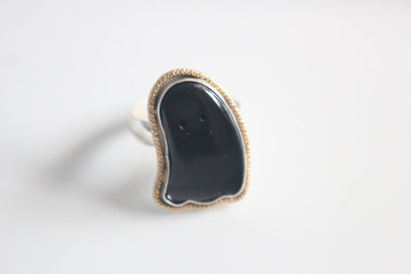 Onyx Ghost Ring with Gold