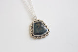 Blue Stone Necklace /  Blue Covellite Stone Silver Jewelry / Metallic Blue Stone Pendant Sterling Silver Necklace