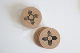 Zia Coasters / New Mexico Coasters / NM Gift / Cork Coasters