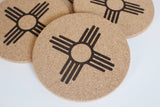 Zia Coasters / New Mexico Coasters / NM Gift / Cork Coasters