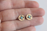 Turquoise Zia Earrings / New Mexico Earrings / State of New Mexico Zia Gift