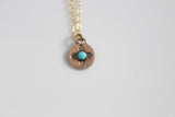 Gold and Turquoise Zia Necklace New Mexico Necklace Moving Gift Homesick Gift / Gold Zia Necklace