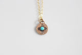 Gold and Turquoise Zia Necklace New Mexico Necklace Moving Gift Homesick Gift / Gold Zia Necklace