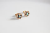 Gold and Turquoise Zia Earrings / New Mexico Earrings / State of New Mexico Zia Gift / Gold Zia Earrings