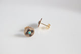 Gold and Turquoise Zia Earrings / New Mexico Earrings / State of New Mexico Zia Gift / Gold Zia Earrings