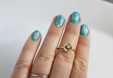 Gold Zia Ring with Turquoise / Made to Order Ring in Gold Fill / State of New Mexico Symbol Ring