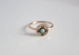 Gold Zia Ring with Turquoise / Made to Order Ring in Gold Fill / State of New Mexico Symbol Ring