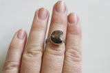 Gold Sheen Sapphire Moon Ring- Size 6.5