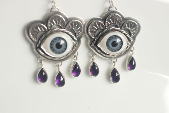 cry my eyes violet Earrings