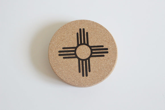 Zia Coasters / New Mexico Coasters / NM Gift / Cork Coasters