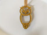 Chi Omega Ornament Gold Glitter Acrylic Owl Ornament