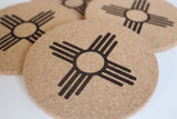 Zia Coasters / New Mexico Coasters / NM Gift / Cork Coasters
