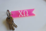 Chi Omega Keychain / Greek Letter Keychain / Hot Pink Keychain / Chi O
