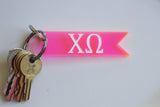 Chi Omega Keychain / Greek Letter Keychain / Hot Pink Keychain / Chi O