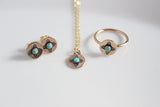 Gold and Turquoise Zia Earrings / New Mexico Earrings / State of New Mexico Zia Gift / Gold Zia Earrings