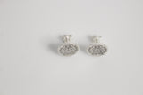 Chi Omega Crest Stud Earrings in Sterling Silver