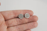 Chi Omega Crest Stud Earrings in Sterling Silver