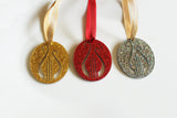 Lyre Ornament Glitter Ornament Red or Gold Acrylic Christmas Ornament