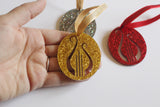 Lyre Ornament Glitter Ornament Red or Gold Acrylic Christmas Ornament