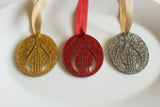 Lyre Ornament Glitter Ornament Red or Gold Acrylic Christmas Ornament