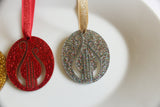 Lyre Ornament Glitter Ornament Red or Gold Acrylic Christmas Ornament